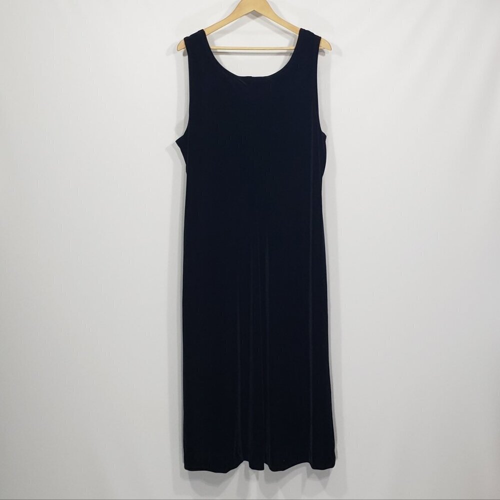 Vintage Ronnie Nicole II  By Ouida  Black Velvet Sleeveless Maxi Dress  22W